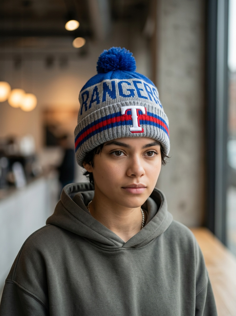 New Era Texas Rangers Blue/Grey Knit Beanie