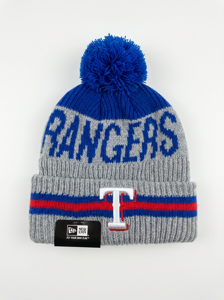 New Era Texas Rangers Blue/Grey Knit Beanie