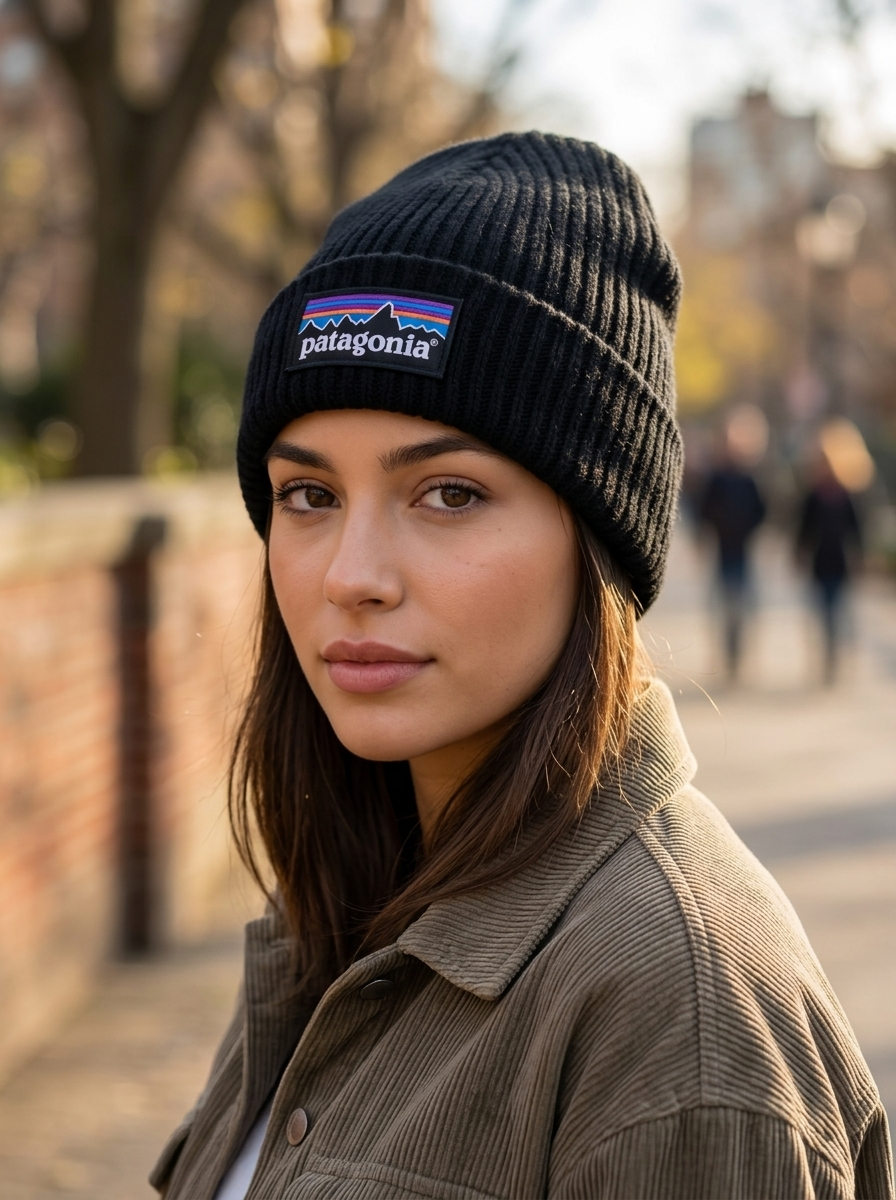 Patagonia Everyday Ribbed Knit Black Beanie