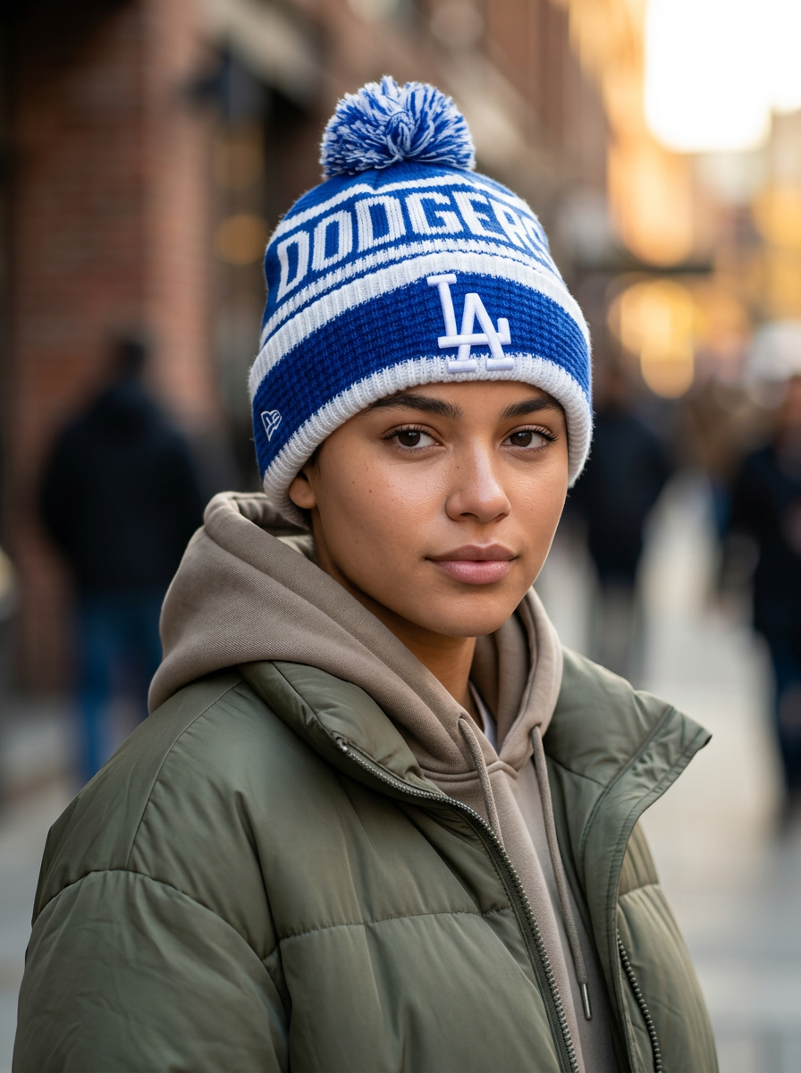 New Era MLB Dodgers Signature Blue Winter Beanie