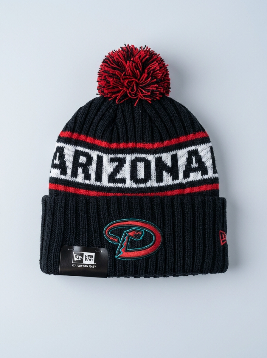 New Era Arizona Diamondbacks Striped Cuffed Winter Beanie