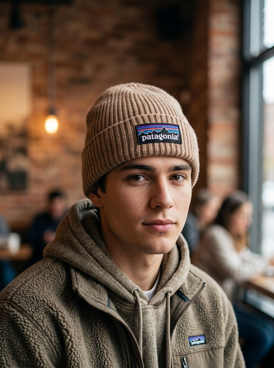 Patagonia Brodeo Ribbed Earthy Brown Beanie
