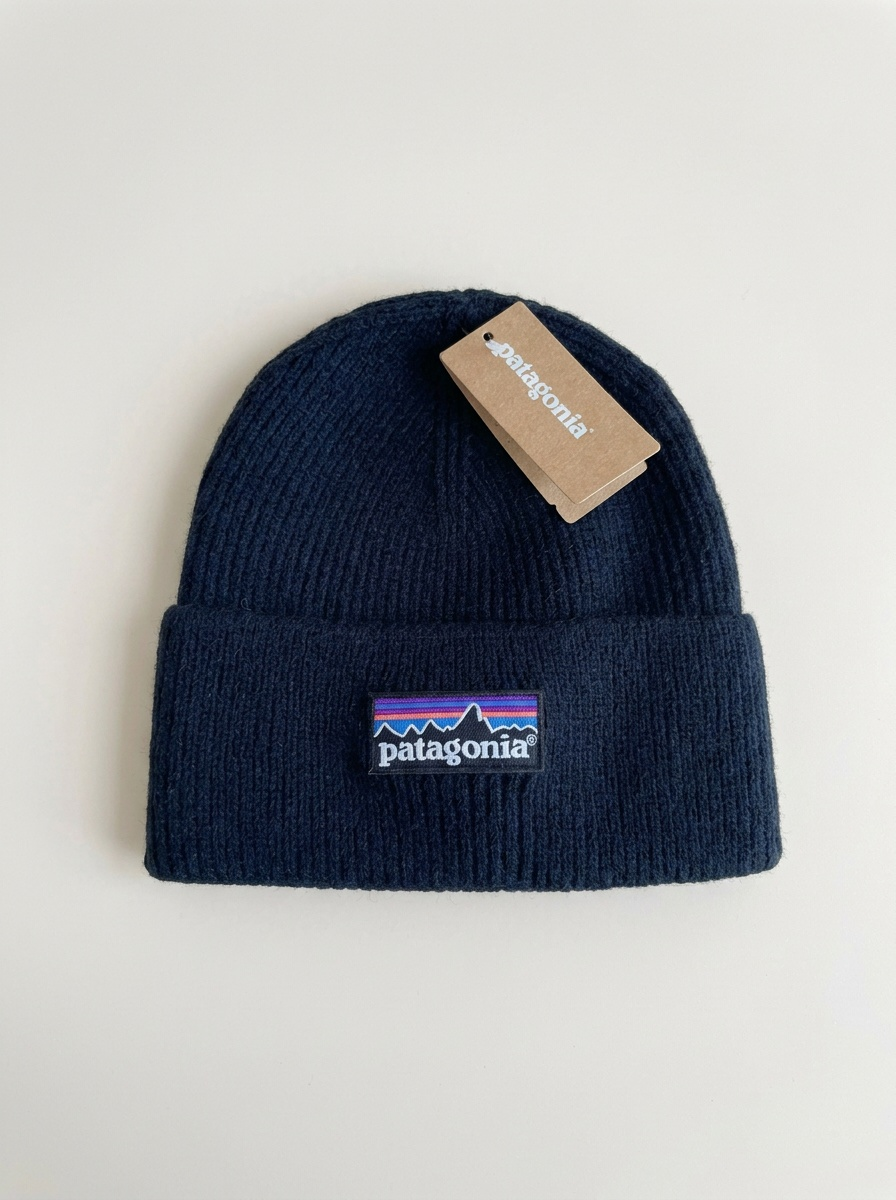 Patagonia Brodeo Ribbed Knit Black Beanie