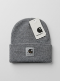 Carhartt Mountain Patch Heather Grey Cuffed Beanie