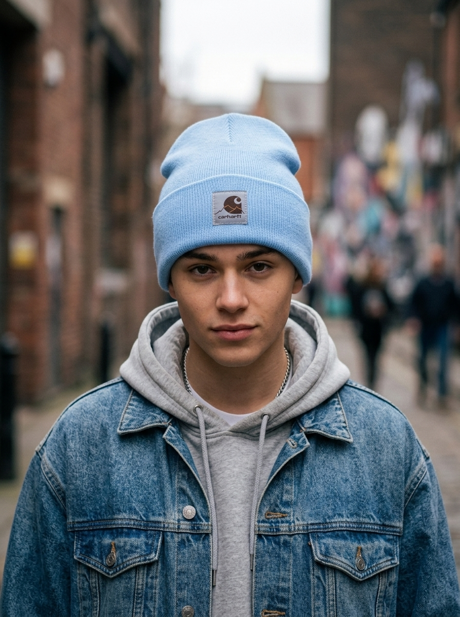 Carhartt Mountain Patch Light Blue Beanie