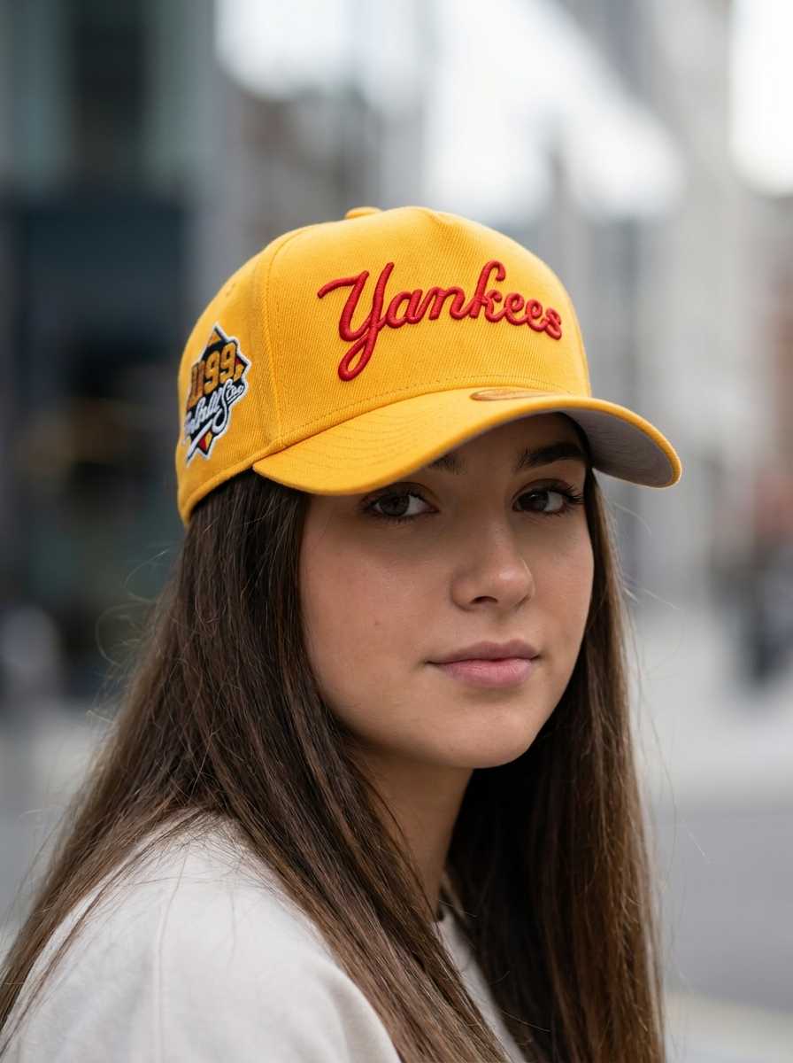 New Era NY Yankees World Series Patch Mustard Cap