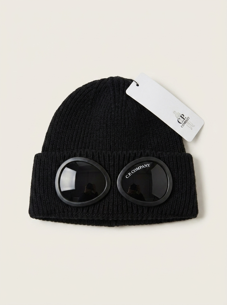 Iconic Goggle Knit Black Beanie