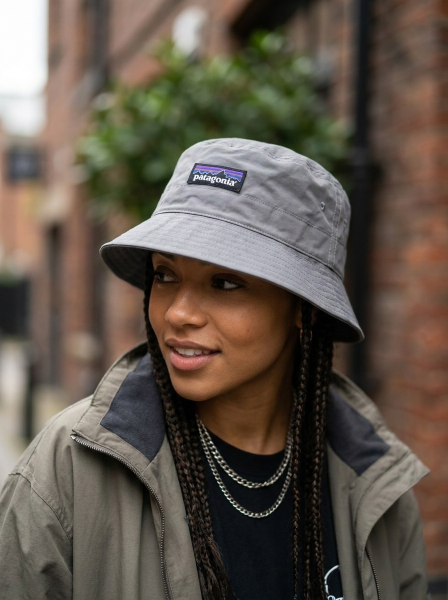 Patagonia Heritage Logo Forge Grey Bucket Hat