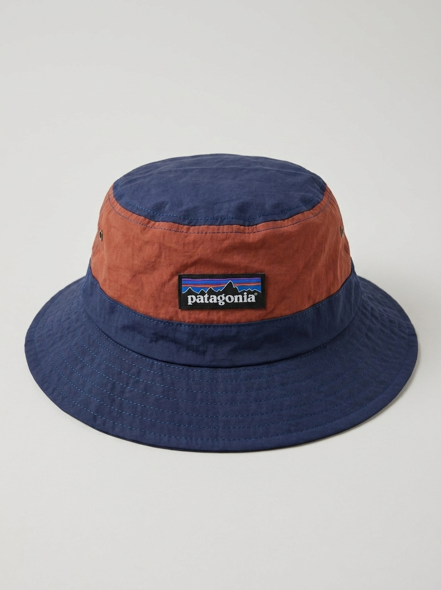 Patagonia Baggies Navy & Rust Colorblock Bucket Hat