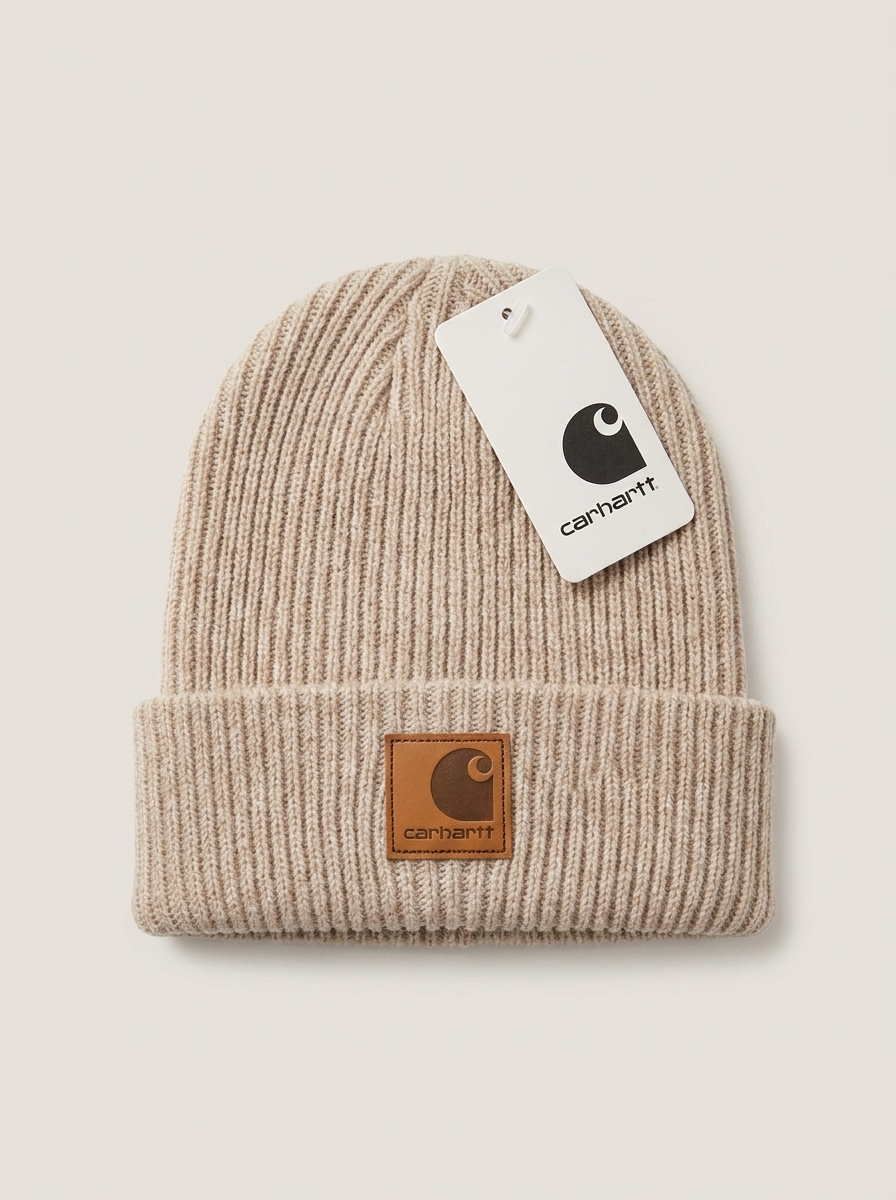 Carhartt Heritage Beige Ribbed Knit Beanie