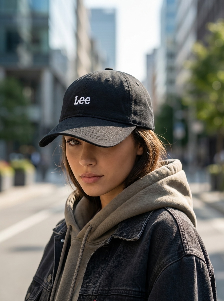 Lee Heritage Embroidered Logo Black Baseball Cap