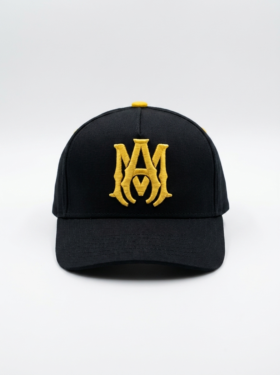MA Monogram Embroidered Black Baseball Cap