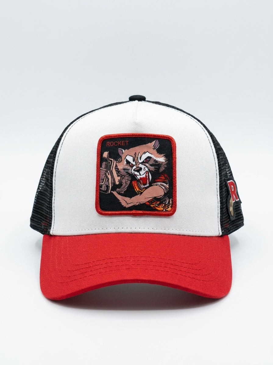 Capslab Rocket Raccoon Graphic Trucker Cap