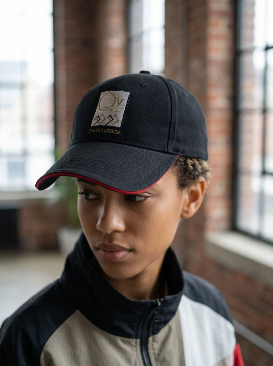 South America Embroidered Vintage Black Baseball Cap