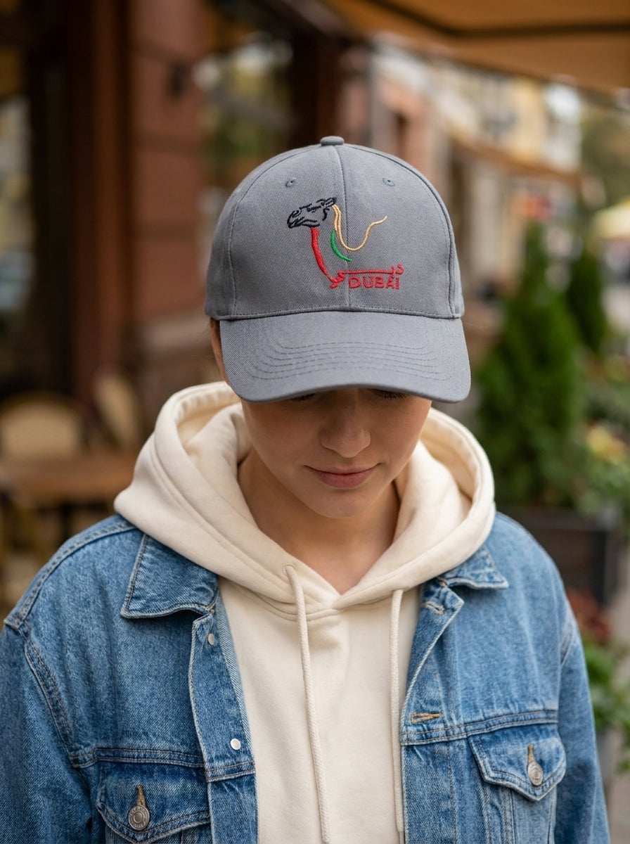 Dubai Embroidered Camel Vintage Baseball Cap