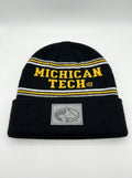 Michigan Tech Embroidered Black Vintage Beanie
