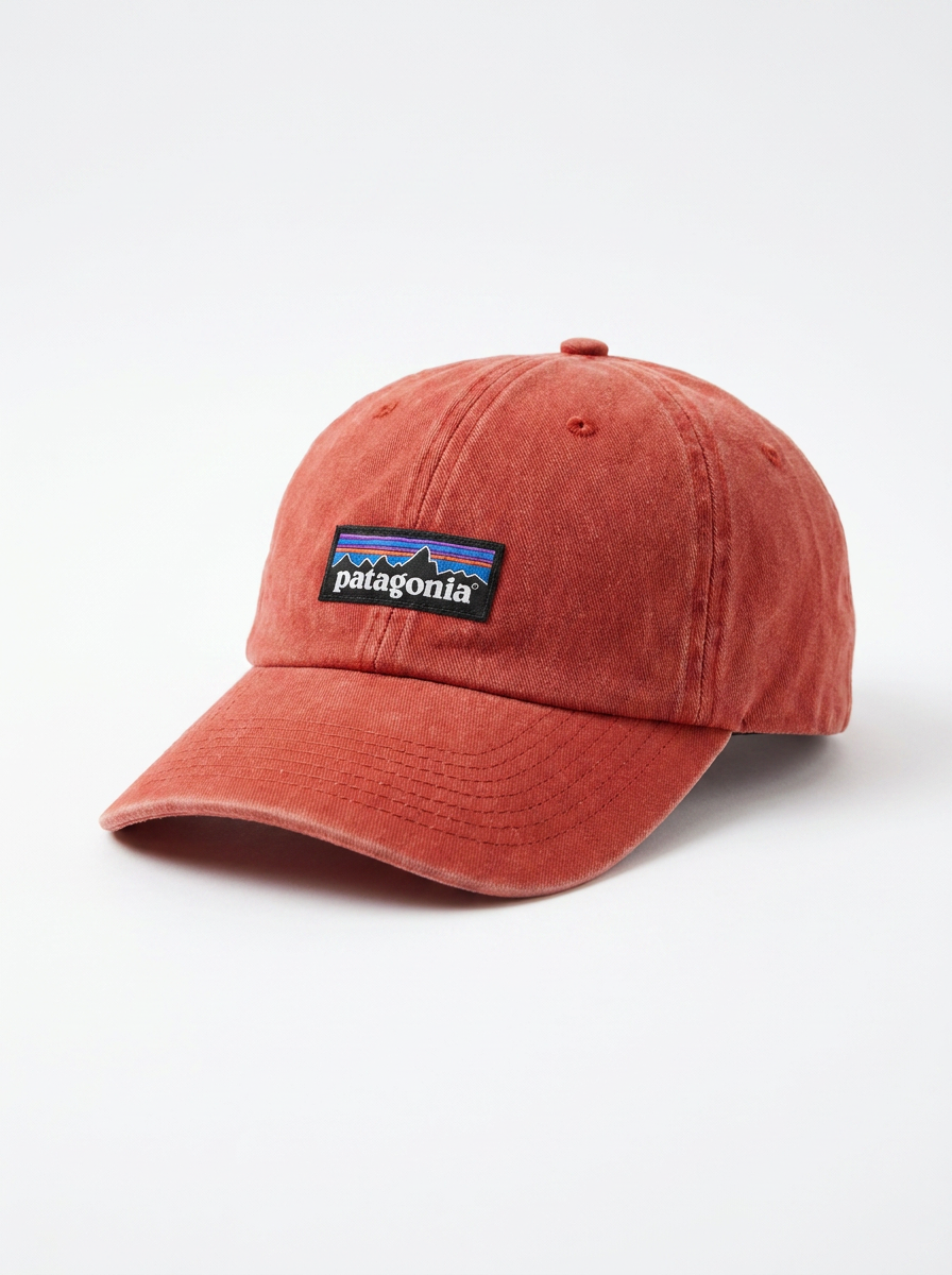 Patagonia Washed Earth-Red Logo Baseball Cap