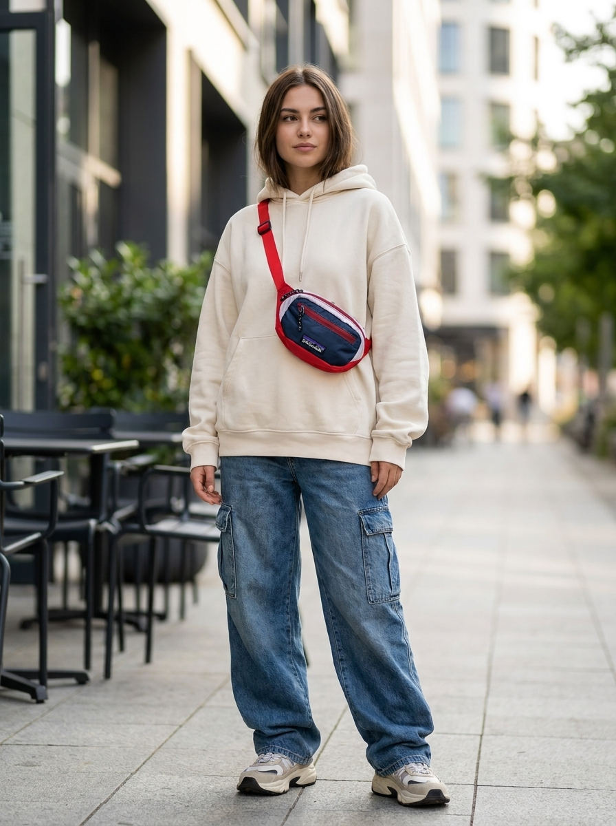 Patagonia Compact Navy and Red Lightweight Waist Bag