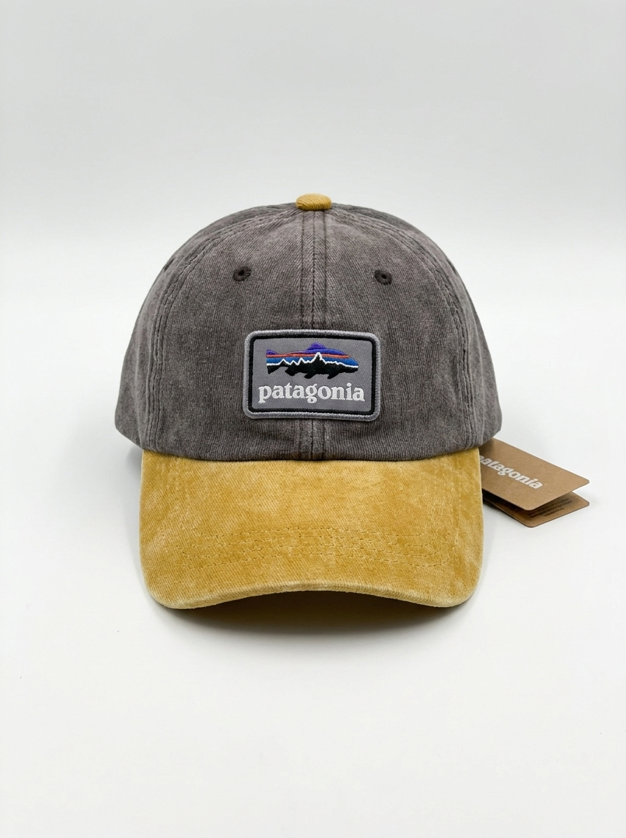 Patagonia Washed Grey & Mustard Corduroy Patch Baseball Cap