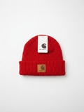 Carhartt Vibrant Crimson Red Rib-Knit Beanie