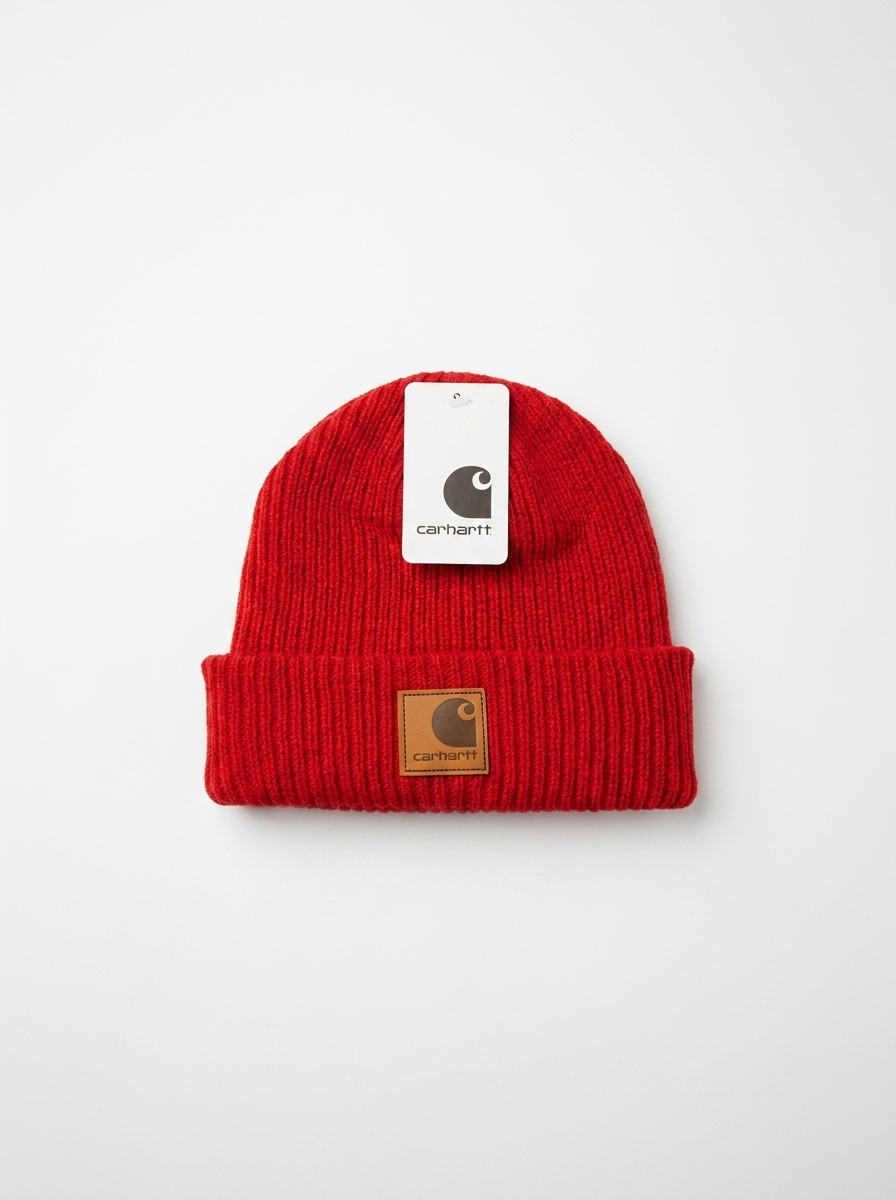 Carhartt Vibrant Crimson Red Rib-Knit Beanie