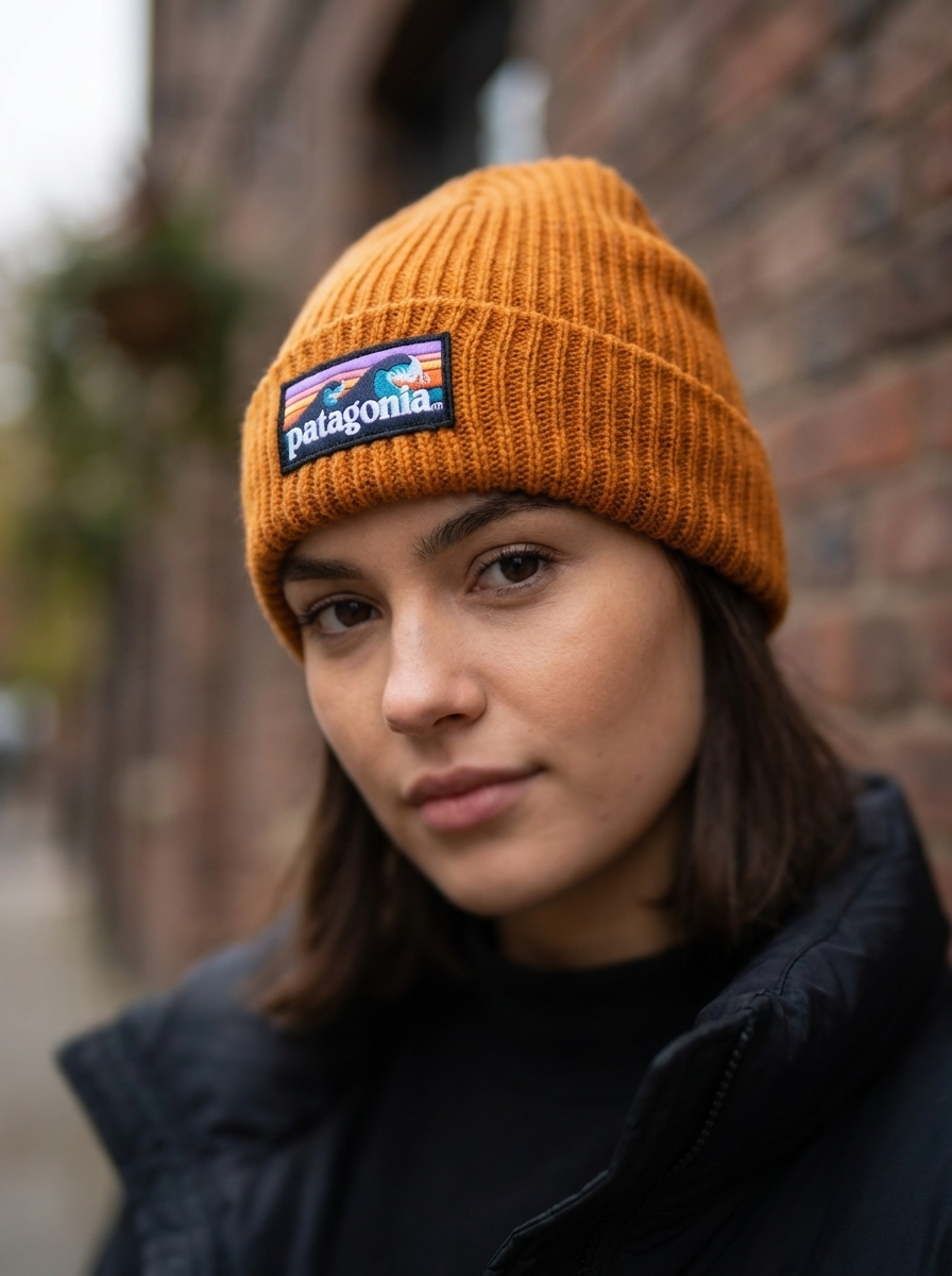 Patagonia Heritage Orange Brodeo Beanie