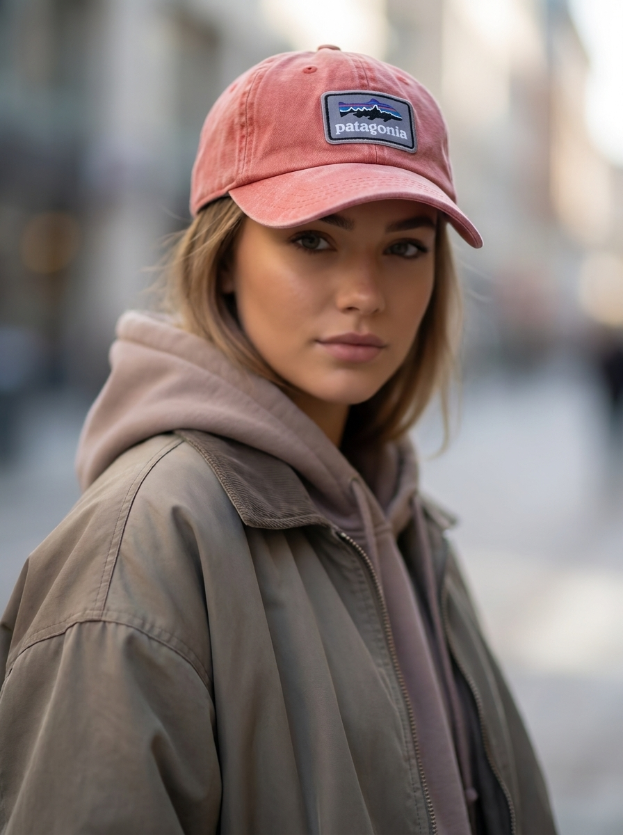 Patagonia Rose Red Fitz Roy Trout Cotton Baseball Cap