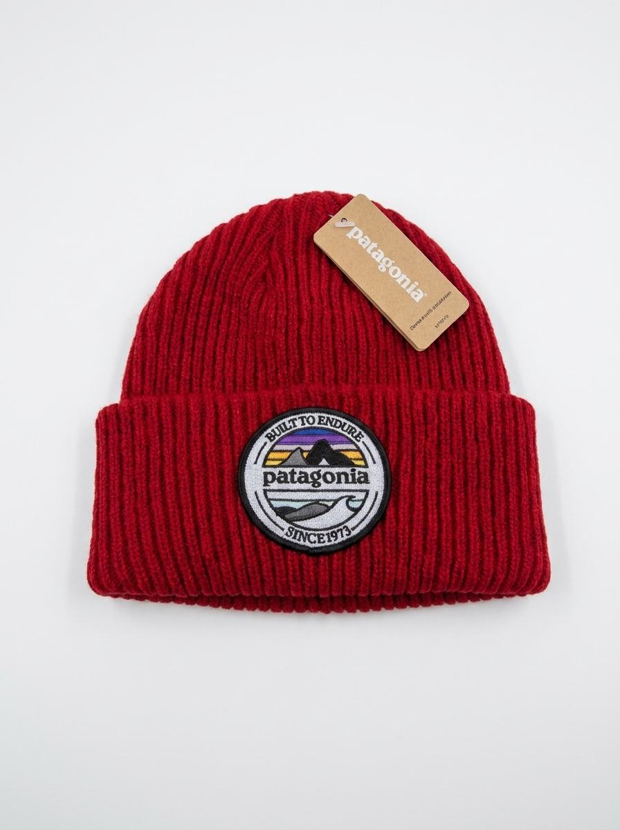 Patagonia Deep Red Heritage Patch Beanie